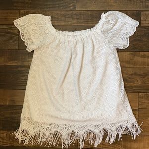 Lilly Pulitzer Off The Shoulder White Blouse